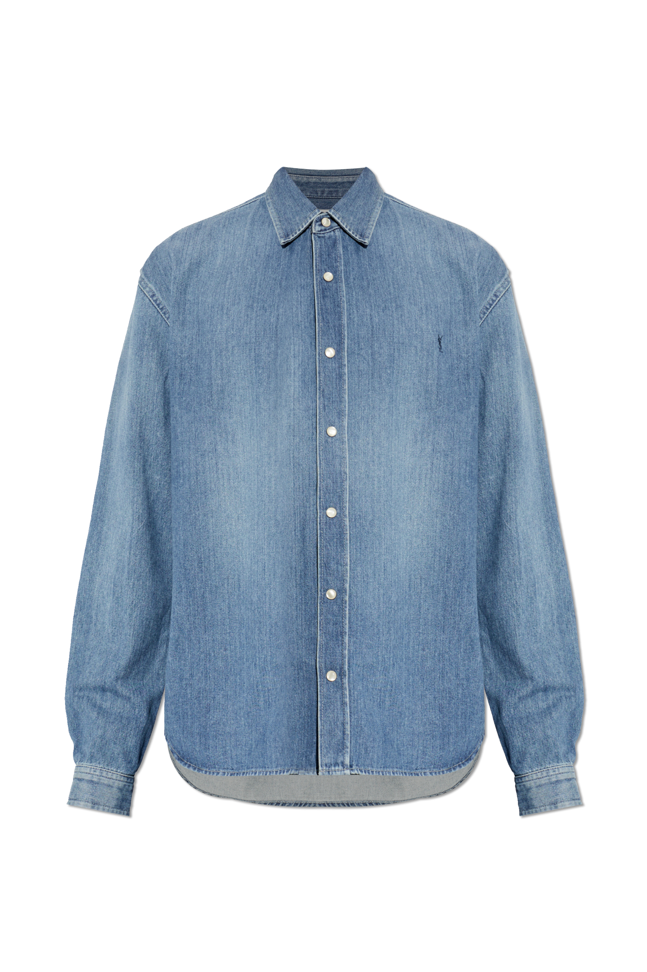 Saint Laurent Denim shirt with embroidered logo | Men's | Vitkac